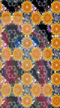 Sarı renkte çiçeklerle kusursuz çiçek deseni. Sulu boya tarzında sarı renkte çiçekler.