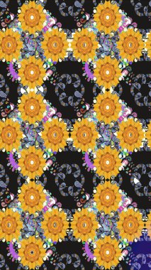 Kusursuz. Küçük çiçekteki sevimli çiçek deseni. Raster illüstrasyonu.