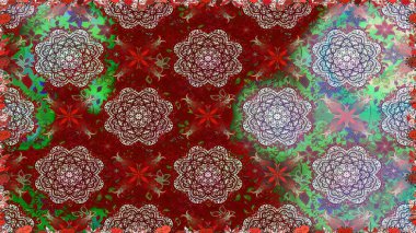 Kırmızı renklerde. Anti-stres için soyut örnek sayfası. Raster illüstrasyonu.