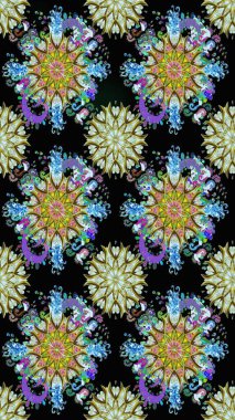 Raster illüstrasyonu. Kusursuz çiçek deseni duvar kâğıdı olarak kullanılabilir. Siyah ve nötr renkte çiçekler.