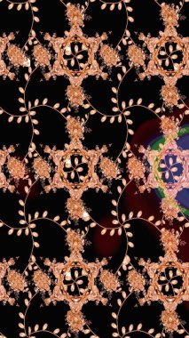 Siyah ve kahverengi renkte çiçekler. Küçük çiçekte sevimli çiçek deseni var..