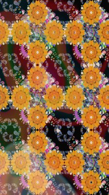 Şirin karalama çiçekleri olan kusursuz çiçek desenleri. El yapımı çiçek ve bitki koleksiyonu. Raster illüstrasyonu. Eskiz tarzı sarı renkler. Raster illüstrasyonu.