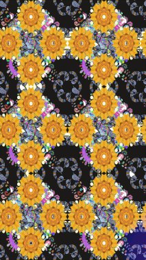 Kusursuz. Küçük çiçekteki sevimli çiçek deseni. Raster illüstrasyonu.