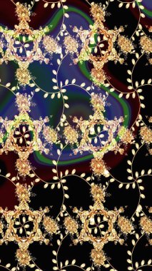 Siyah ve kahverengi çiçekli kusursuz desen, suluboya çiçek deseni, sevimli çiçek, duvar kağıdı, kart veya kumaş için fayanslı. Raster - stok.