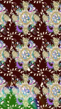 Modern stil dokusu. Çiçek desenli raster, kahverengi çizgi grafik deseni soyut raster arkaplan.