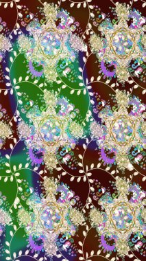 Hediye ambalaj kağıdı, tebrik kartları, posterler ve pankart tasarımı. Kahverengi renkli çiçekler. Raster düz çiçekleri pürüzsüz desen.