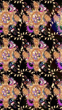 Siyah renkli çiçekler. Düz Çiçek Elementleri Tasarımı. Sevimli çiçek raster deseni. Kusursuz Renksiz Bahar Teması Kusursuz Arkaplan.