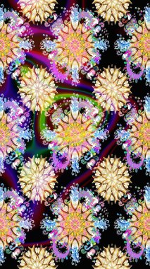 Siyah ve bej renkli çiçekler. Çiçeklerle kusursuz desen. Suluboya çizimi. El çizimi.