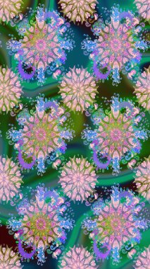 Raster - stok. Tarafsız ve yeşil çiçekli kusursuz desen, suluboya çiçek deseni, şirin çiçek, duvar kağıdı, kart veya kumaş için fayanslı.