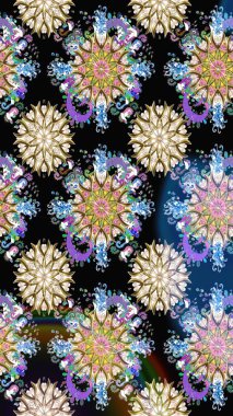 Elle çizilmiş. Raster resim. Sorunsuz çiçek desenli çiçekli, halk tarzında bırakır.