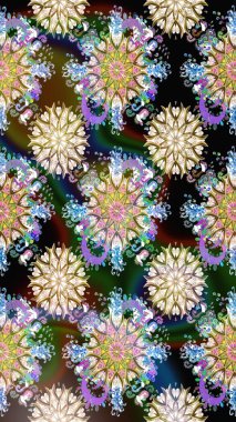 Tarafsız ve bej renklerde bahar çiçekleri. Raster illüstrasyonu. Yaprak ve çiçeklerin suluboya resmi, nötr ve bej renklerde kusursuz desen.