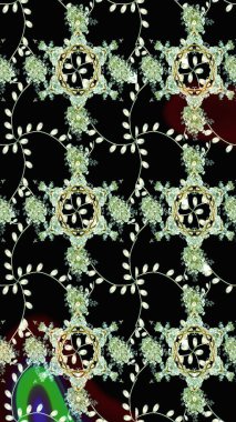 Raster dikişsiz çiçek deseni. Vadinin çiçekleri siyah ve nötr renklerde.