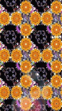 Çiçekler, yapraklar, dekoratif elementler, sıçramalar, lekeler, el çizimleri çizimleri ve Doodle çizimleri, grafik raster çizimleri.