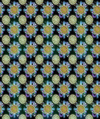 Düz Çiçek Elementleri Tasarımı. Renkli Bahar Temalı Kusursuz Arkaplan. Raster..