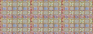 Raster Çiçek İllüstrasyonu 'nun şirin tekstili. Gri renkli etnik çiçeklerle kusursuz bir desen..