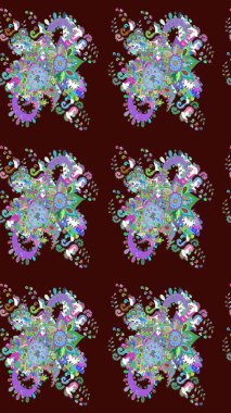 Tekrar eden çiçek arkaplanı, zarif kahverengi çiçek duvar kağıdı. Kahverengi renklerde çiçek desenleri, el yapımı papatyalar, papatyalar..