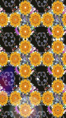 Küçük çiçekteki sevimli çiçek deseni. Kusursuz. Raster illüstrasyonu.