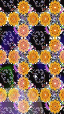 Moda baskısı. Çiçeğin suluboya çizimlerinin mükemmel deseni. Suluboya kusursuz desen. Raster illüstrasyonu. Dekorasyon ve tasarım için güzel bir desen. Eski.