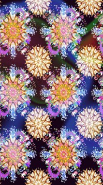 Çiçekle kusursuz desen. Düz Çiçek Elementleri Tasarımı. Renkli Bahar Temalı Kusursuz Arkaplan. Tarafsız ve mavi renkte çiçekler.