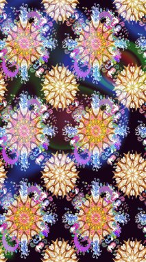 Raster illüstrasyonu. Tarafsız renklerde. Tarafsız renklerde bir papatya deseni.