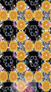 Manzaralı çiçek deseni. Sevgililer günü ve tebrik kartı konsepti için şık bir davetiye. Çiçek kompozisyonu, el boyası, hassas şablon. Üst görünüm, yumuşak siyah renk biçimi.