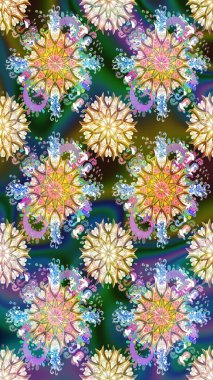 Çiçekli el, pürüzsüz desen çizmiş. Modern gelişim mavi ve nötr raster arkaplan duvar kağıdı resimleme klasik çizgili iz sürme desenli çiçekler, çiçekli süsler.