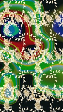 Çizgisiz desen. Şirin çiçekler. Raster Moda kumaş deseni.