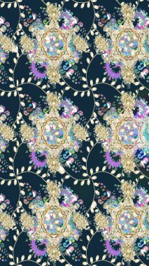 Kusursuz bir arka plan modeli. Raster hisseleri. Çiçekler maviye. Suluboya, elle çizilmiş.