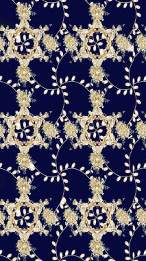 Kusursuz süs izi. Sınır Kızılderili çiçekli paisley patten. Etnik Mandala havlusu. Raster Henna tarzı. Tebrik kartı arkaplanı, boyama kitabı, arkaplan, tekstil için kullanılabilir.