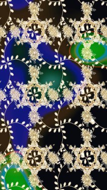 Raster illüstrasyonu. Mavi renkli çiçekler. Şirin çiçek elementleri. Kusursuz..