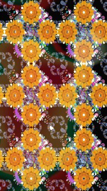 Küçük çiçekteki sevimli çiçek deseni. Modaya uygun kumaş deseni. Kusursuz Tony kumaş deseni. Raster illüstrasyonu.