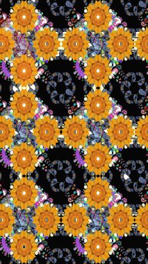 Raster desen. Suluboya efekti. Organik öğeleri. Botanik seamless modeli.