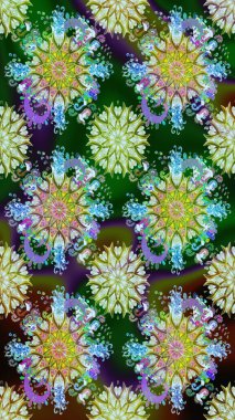 Yeşil renkli çiçekler. Raster illüstrasyonu. Kusursuz çiçek deseni duvar kağıdı için kullanılabilir.