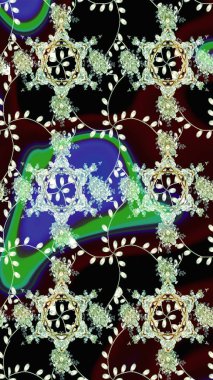 Düz çiçek öğeleri tasarım. Raster. Bahar Tema Dikişsiz desen arka plan rengi.