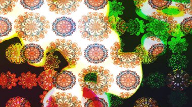 Gri ve kahverengi renkli gri ve kahverengi papatya deseni. Gri ve kahverengi renklerde. Raster illüstrasyonu.