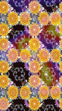 Küçük çiçekteki sevimli çiçek deseni. Güzel karalama çiçekleri olan kusursuz çiçek desenleri. Raster illüstrasyonu. Güzel kumaş deseni.