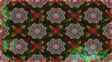 Raster illüstrasyonu. Şatafatlı bahar bahçesi dokusu. Çiçeksiz arka plan. Çiçek deseni.