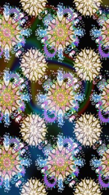 Tarafsız ve mavi renkte çiçekler. Küçük çiçekte sevimli çiçek deseni var..