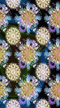 Raster stili kumaş deseni. Çiçekler suluboya desensiz.