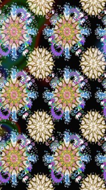 Raster Hip kumaş deseni. Kusursuz Vintage Çiçek Deseni.