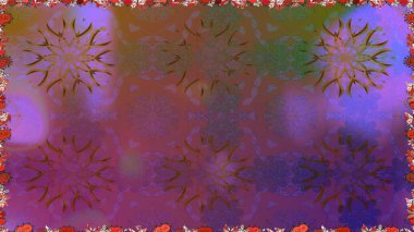 Raster illüstrasyonunda kusursuz çiçek deseni. Suluboya tarzında mor renkte çiçekler.