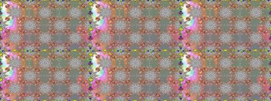 Renkli Yaz Temalı Kusursuz Arkaplan. Düz Çiçek Elementleri Tasarımı. Modaya uygun kumaş deseni. Sevimli çiçek raster deseni.