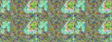 Suluboya, elle çizilmiş. Raster illüstrasyonu. Kusursuz bir arka plan modeli. Yeşil yapraklı yabani çiçekler.