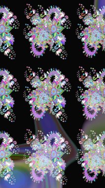 Bahar çiçekli, dikişsiz, sevimli çiçek deseni. Raster illüstrasyonu. Güzel kumaş deseni.