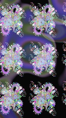 Düz Çiçek Elementleri Tasarımı. Renkli Bahar Temalı Kusursuz Arkaplan. Raster kusursuz. Güzel kumaş deseni. Çiçek deseni.