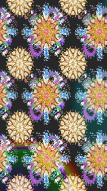 Kızılderili desenli desenli desenli şal deseni. Raster Henna dövme stili. Tekstil, tebrik kartı, boyama kitabı, telefon kılıfı baskısı için kullanılabilir. Etnik Mandala süsü.