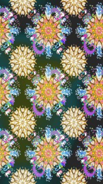 Çizgisiz desen. Raster Moda kumaş deseni. Şirin çiçekler..