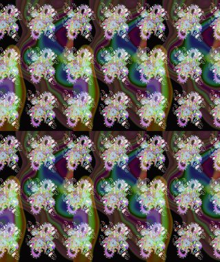 Kahverengi renkli çiçekler. Çiçek desenli eskiz, darbeler, sıçramalar, yaz çiçekleri. Raster illüstrasyonu.