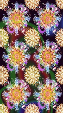 Bej renkli çiçekler. Raster illüstrasyonu. Kusursuz çiçek deseni duvar kağıdı için kullanılabilir.