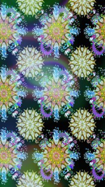 Vadinin çiçekleri tarafsız ve mavi renklerde. Raster dikişsiz çiçek deseni.